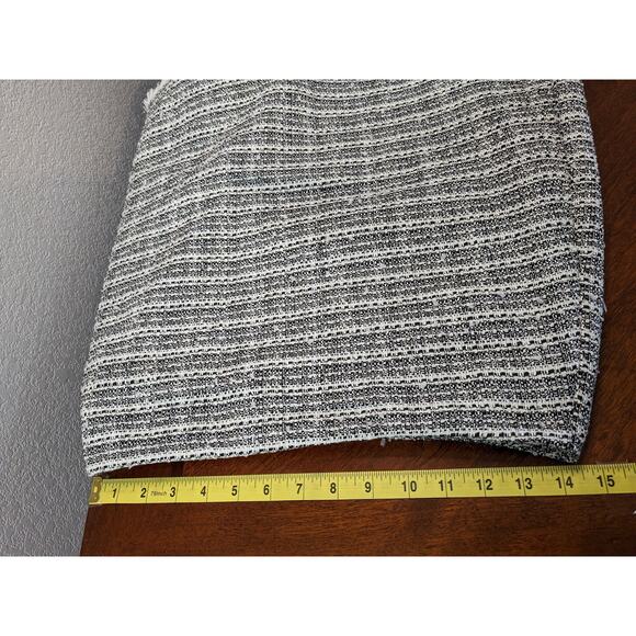 Ann Taylor Loft Outlet Tweed A-Line Skirt 6P Petite Fringe Black White Lined Zip - Picture 5 of 10